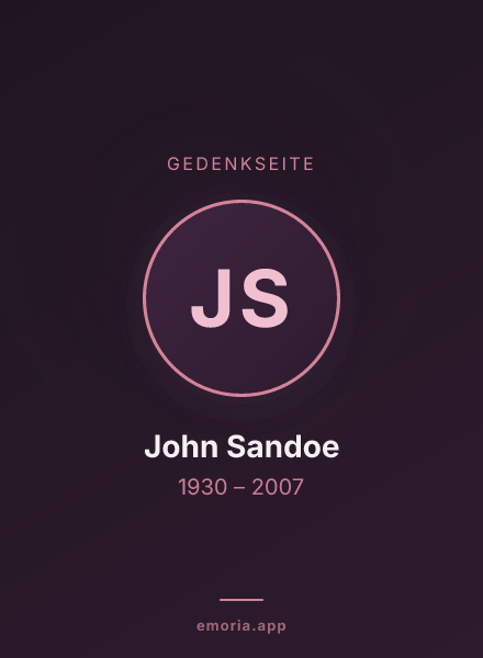 Gedenkportrait von John Sandoe