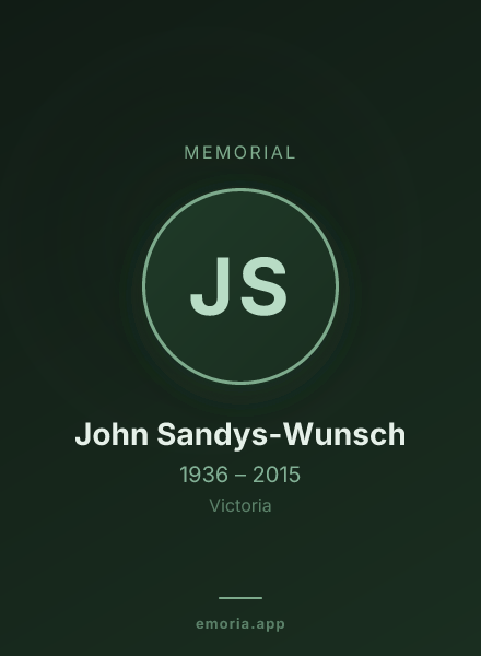 Memorial portrait of John Sandys-Wunsch