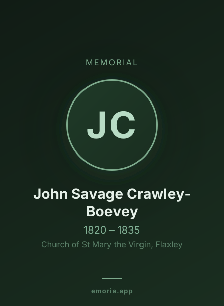 Memorial portrait of John Savage Crawley-Boevey