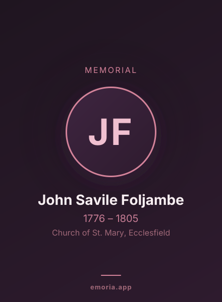 Memorial portrait of John Savile Foljambe