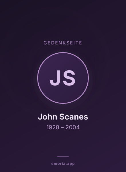 Gedenkportrait von John Scanes