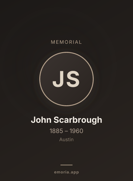 Memorial portrait of John Scarbrough