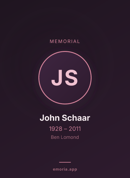 Memorial portrait of John Schaar