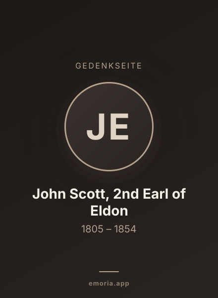 Gedenkportrait von John Scott, 2nd Earl of Eldon