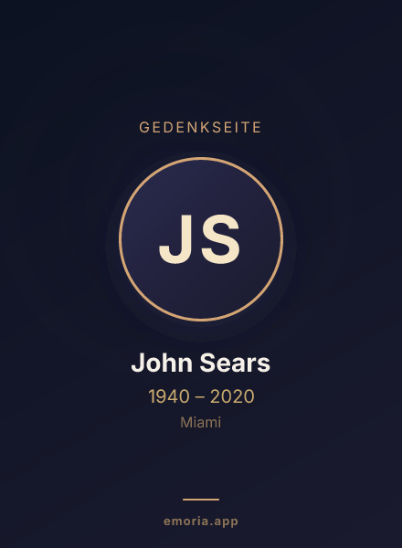 Gedenkportrait von John Sears