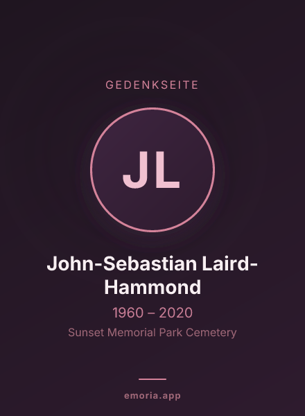 Gedenkportrait von John-Sebastian Laird-Hammond