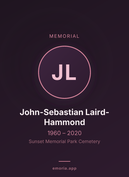 Memorial portrait of John-Sebastian Laird-Hammond