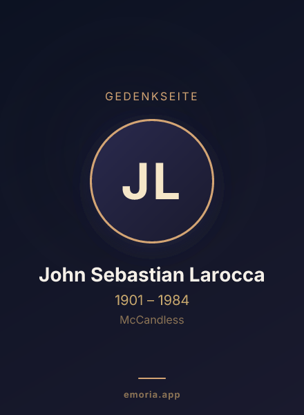 Gedenkportrait von John Sebastian Larocca