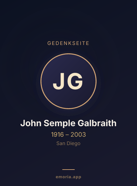 Gedenkportrait von John Semple Galbraith