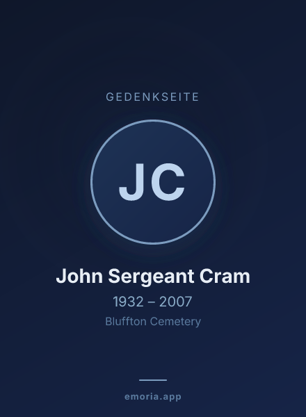 Gedenkportrait von John Sergeant Cram