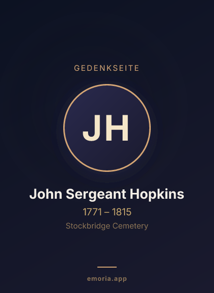 Gedenkportrait von John Sergeant Hopkins