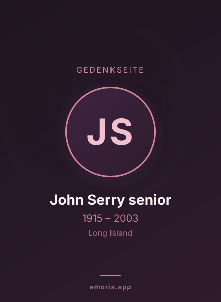 Gedenkportrait von John Serry senior