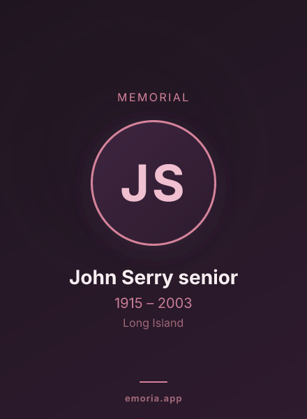 Memorial portrait of John Serry senior