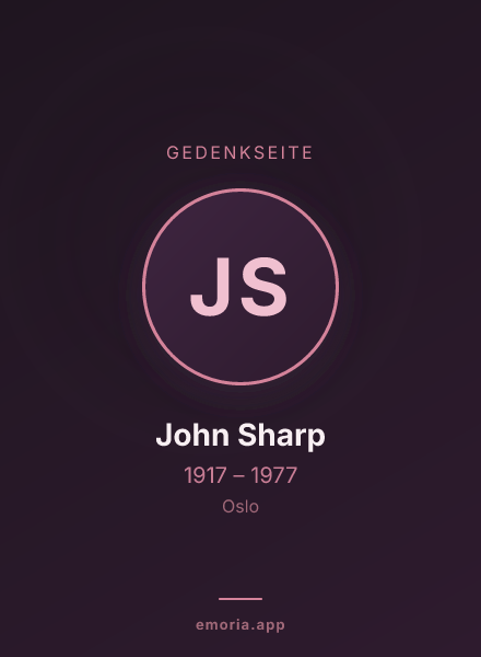 Gedenkportrait von John Sharp