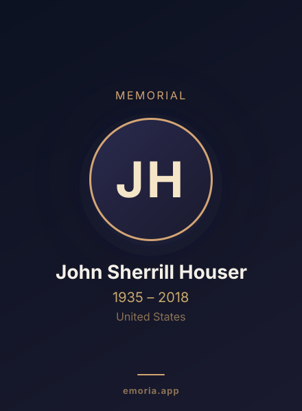 Memorial portrait of John Sherrill Houser