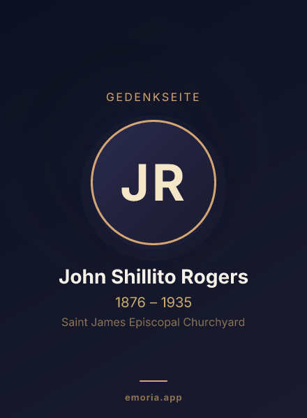 Gedenkportrait von John Shillito Rogers
