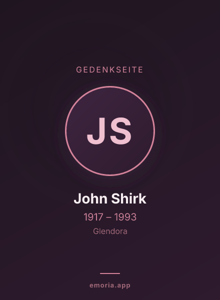 Gedenkportrait von John Shirk