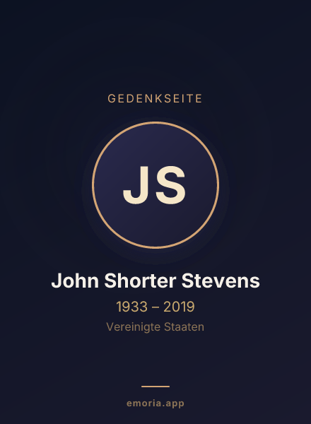 Gedenkportrait von John Shorter Stevens