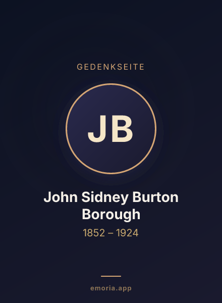 Gedenkportrait von John Sidney Burton Borough