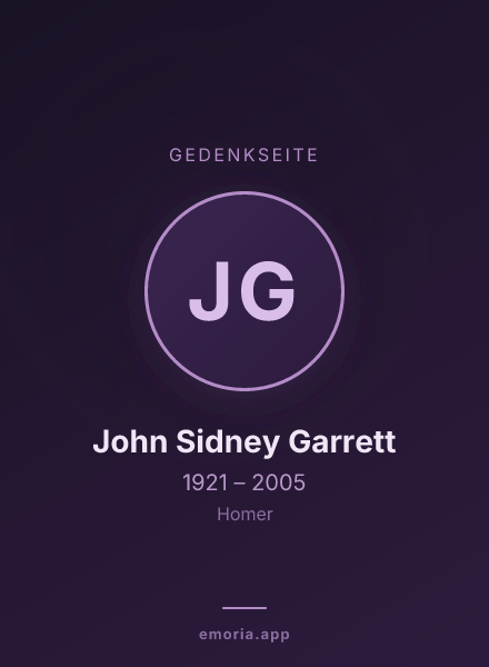 Gedenkportrait von John Sidney Garrett
