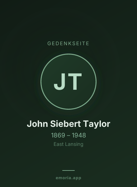 Gedenkportrait von John Siebert Taylor