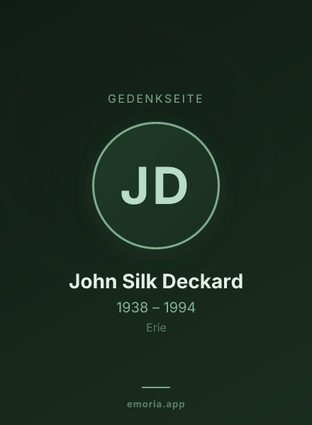 Gedenkportrait von John Silk Deckard