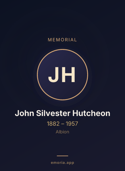Memorial portrait of John Silvester Hutcheon