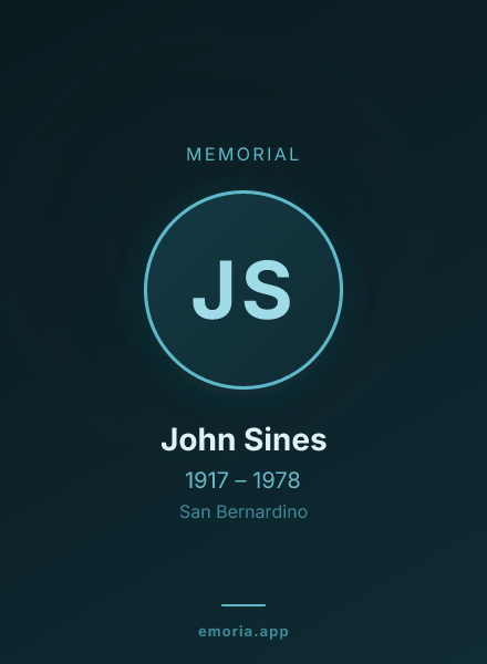 Memorial portrait of John Sines