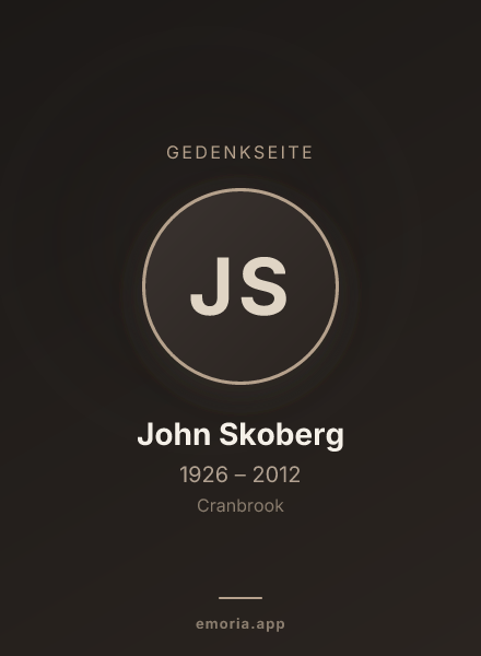 Gedenkportrait von John Skoberg