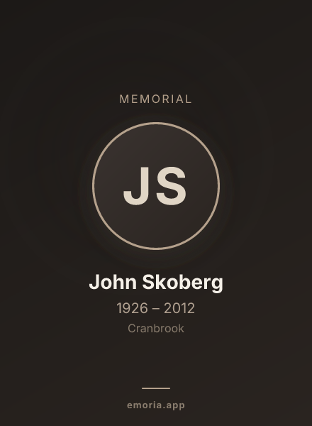 Memorial portrait of John Skoberg