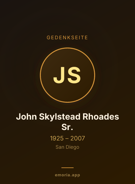 Gedenkportrait von John Skylstead Rhoades Sr.