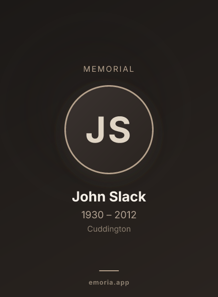 Memorial portrait of John Slack