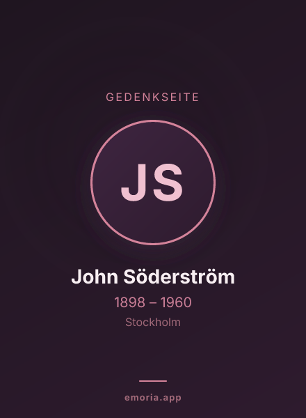 Gedenkportrait von John Söderström