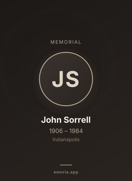 Memorial portrait of John Sorrell