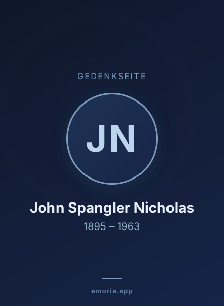 Gedenkportrait von John Spangler Nicholas