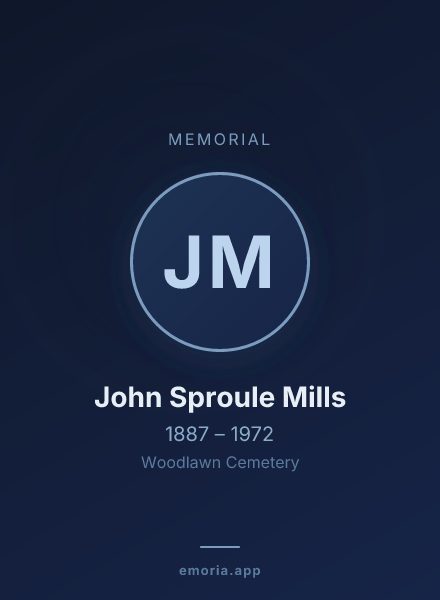 Memorial portrait of John Sproule Mills