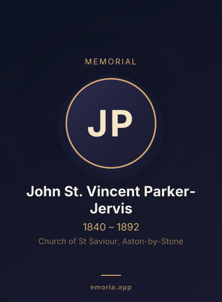 Memorial portrait of John St. Vincent Parker-Jervis