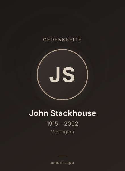Gedenkportrait von John Stackhouse