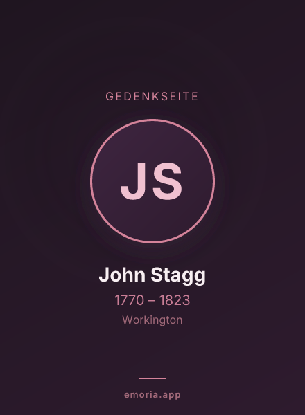 Gedenkportrait von John Stagg