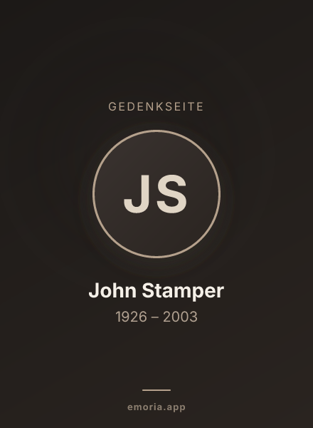 Gedenkportrait von John Stamper