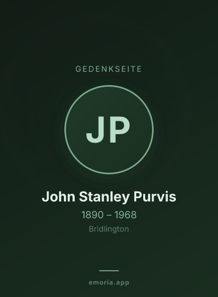 Gedenkportrait von John Stanley Purvis