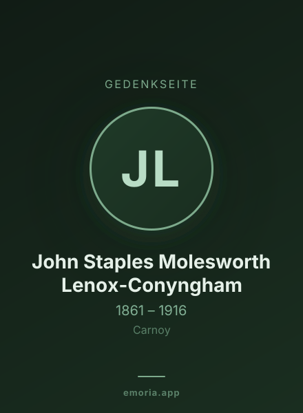 Gedenkportrait von John Staples Molesworth Lenox-Conyngham