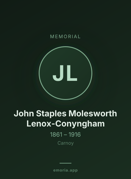 Memorial portrait of John Staples Molesworth Lenox-Conyngham
