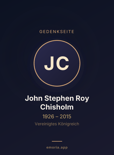 Gedenkportrait von John Stephen Roy Chisholm