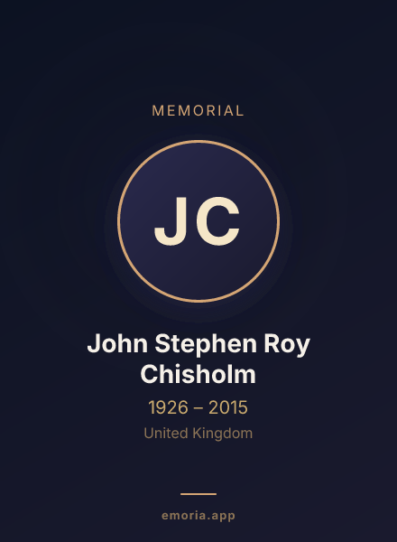 Memorial portrait of John Stephen Roy Chisholm