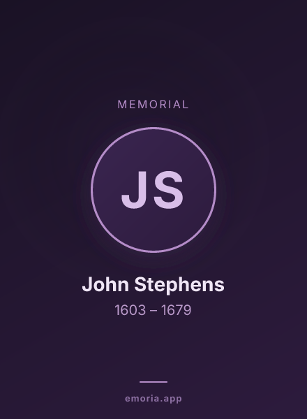 Memorial portrait of John Stephens