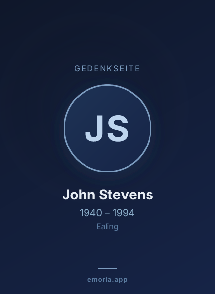 Gedenkportrait von John Stevens