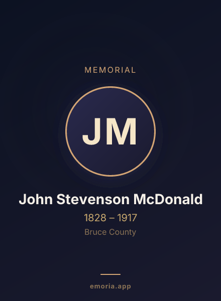 Memorial portrait of John Stevenson McDonald
