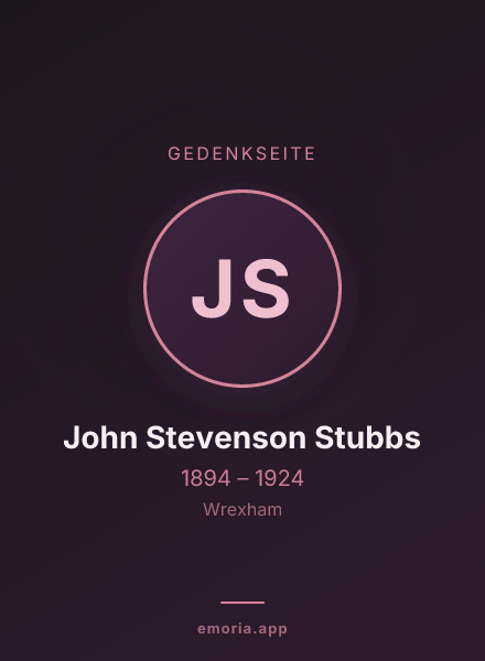 Gedenkportrait von John Stevenson Stubbs