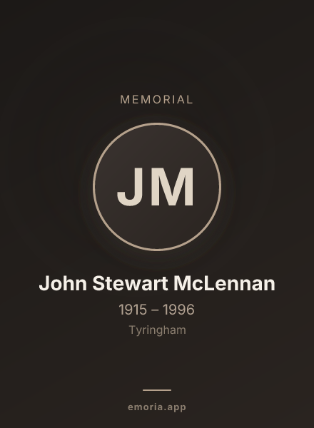 Memorial portrait of John Stewart McLennan